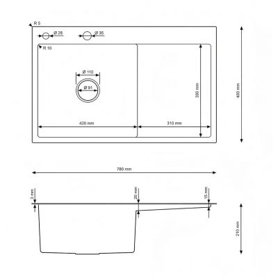 Ruvetti Masivo zlewozmywak z dozownikiem 78x49 cm złoty 5002M_PVD_GOLD160_WL