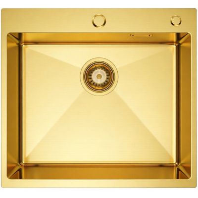 Ruvetti Masivo zlewozmywak stalowy 50x50 cm złoty 5002M_PVD_GOLD50_W