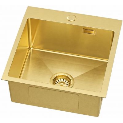 Ruvetti Masivo zlewozmywak stalowy 50x50 cm złoty 5002M_PVD_GOLD50_W