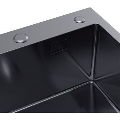 Ruvetti Masivo zlewozmywak z dozownikiem 78x49 cm grafit 5002M_PVD_GRF160_WP