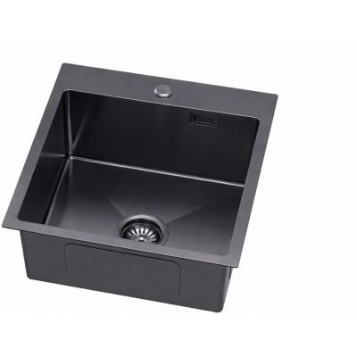 Ruvetti Masivo zlewozmywak stalowy 50x50 cm grafit 5002M_PVD_GRF50_W