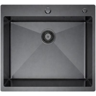 Ruvetti Masivo zlewozmywak stalowy 50x50 cm grafit 5002M_PVD_GRF50_W
