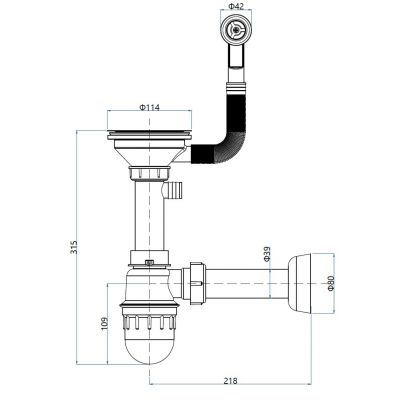 Ruvetti odpływ zlewozmywakowy 3,5'' z syfonem 6002BSECO3