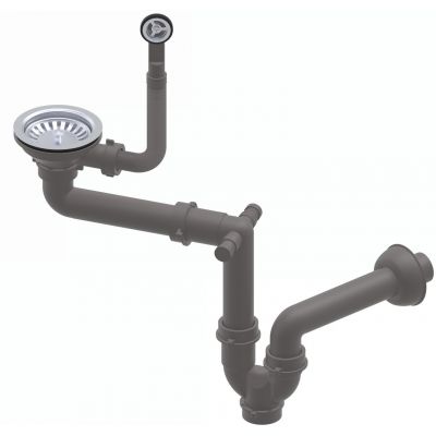 Ruvetti odpływ zlewozmywakowy 3,5'' z syfonem save space stal 6003BS