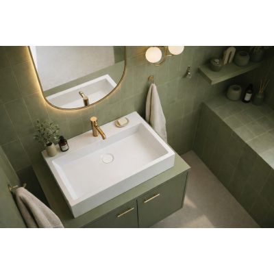 Ruvetti Caroline umywalka 55x42 cm prostokątna nablatowa biała DOL_CA5542