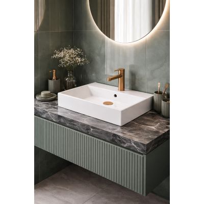 Ruvetti Cameron umywalka 50x35 cm prostokątna nablatowa biała DOL_CAM50