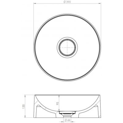 Ruvetti Alana umywalka 39x39 cm okrągła nablatowa biała DOL_AL3913