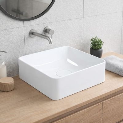 Ruvetti Anda umywalka 39x39 cm kwadratowa nablatowa biała DOL_AN40