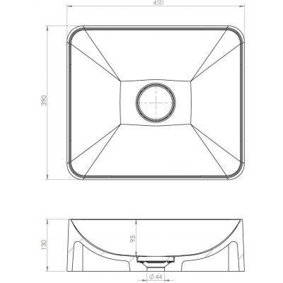 Ruvetti Anda umywalka 45x39 cm prostokątna nablatowa biała DOL_AN45H