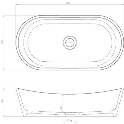 Ruvetti Arina umywalka 60x30 cm owalna nablatowa biała DOL_ARI6030