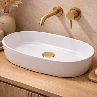 Ruvetti Ariela XL umywalka 60x34 cm owalna nablatowa biała DOL_ARXL6034