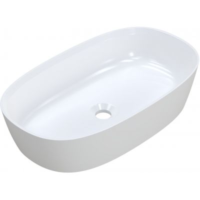 Ruvetti Ariela XL umywalka 60x34 cm owalna nablatowa biała DOL_ARXL6034