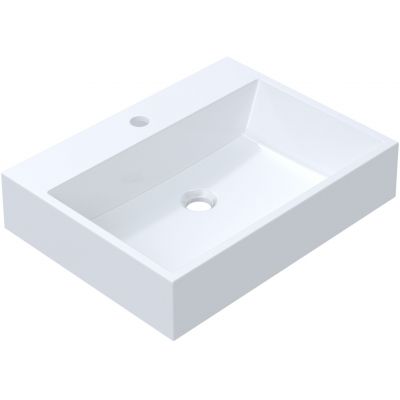 Ruvetti Caroline umywalka 55x42 cm prostokątna nablatowa biała DOL_CA5542