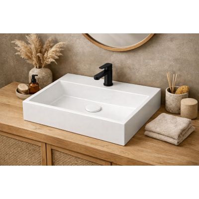 Ruvetti Caroline umywalka 55x42 cm prostokątna nablatowa biała DOL_CA5542