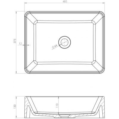 Ruvetti Celina umywalka 48,5x37,5 cm prostokątna nablatowa biała DOL_CE4837