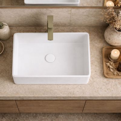 Ruvetti Celina umywalka 48,5x37,5 cm prostokątna nablatowa biała DOL_CE4837