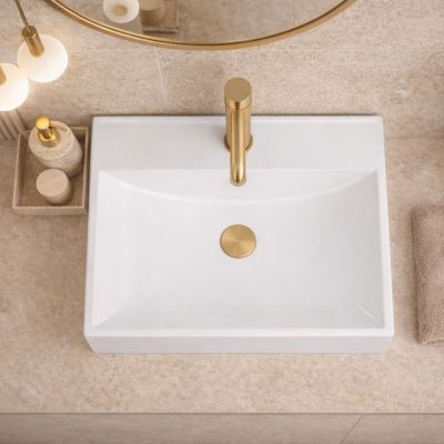 Ruvetti Erna umywalka 60x45 cm prostokątna wpuszczana-nablatowa biała DOL_ER60