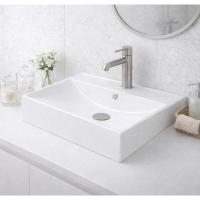 Ruvetti Erna umywalka 60x45 cm prostokątna wpuszczana-nablatowa biała DOL_ER60