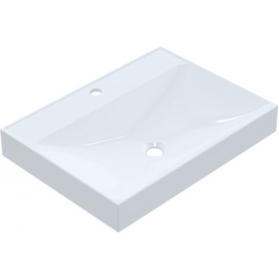 Ruvetti Erna umywalka 60x45 cm prostokątna wpuszczana-nablatowa biała DOL_ER60