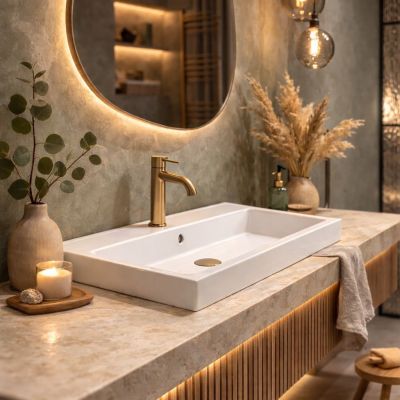 Ruvetti Irmina umywalka 80x40 cm prostokątna wpuszczana biała DOL_IR8040