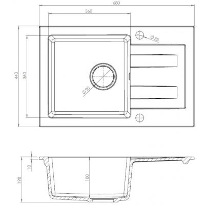 Ruvetti Minimini+ zlewozmywak 58x44 cm z baterią szary/stal LP_3200-MM58440GR_W