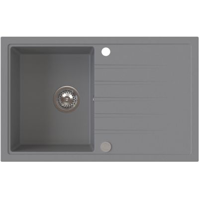 Ruvetti Maxi+ zlewozmywak 79x50 cm z baterią szary/stal LP_3200-MX7950GR_W