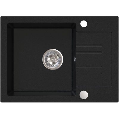 Ruvetti Cooksy Chef zlewozmywak 60x44 cm z baterią czarny/stal LP_CC6244BC-SE