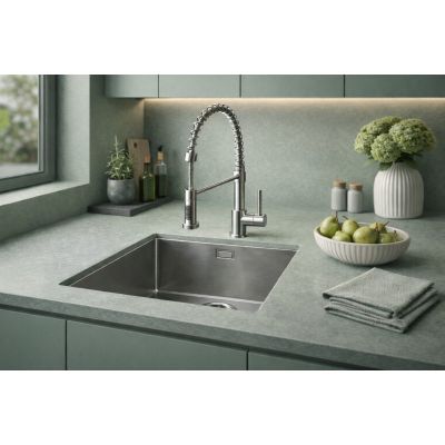 Ruvetti Cooksy Steel Chef zlewozmywak 44x44 cm z baterią stal LPCSC4444BSSE