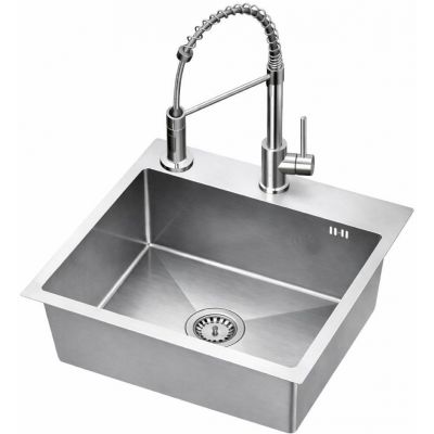 Ruvetti Cooksy Steel Chef zlewozmywak 50x45 cm z baterią stal LPCSC5045BSSE