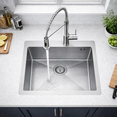 Ruvetti Cooksy Steel Chef zlewozmywak 50x45 cm z baterią stal LPCSC5045BSSE