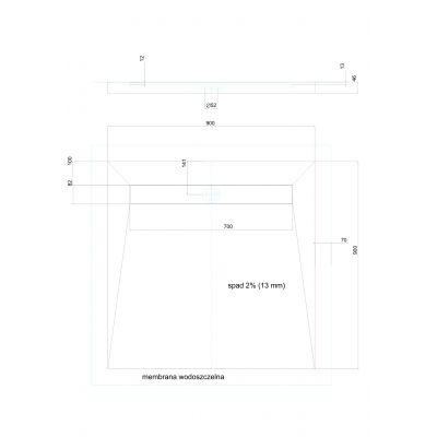 Schedline Esco-Line S4 brodzik podpłytkowy 90 cm chrom 10ST.4S4-9090