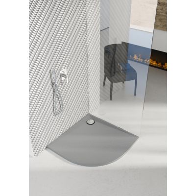 Schedline Libra Cement Stone brodzik półokrągły 80x80 cm cement 3SP.L1O-8080/CT/ST