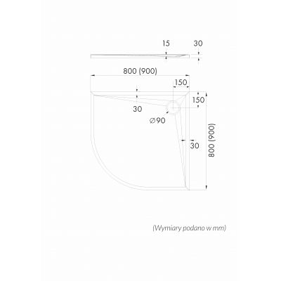 Schedline Libra Cement Stone brodzik półokrągły 90x90 cm cement 3SP.L1O-9090/CT/ST