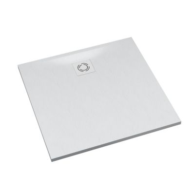 Schedline Magnific White Stone brodzik kwadratowy z maskownicą 90x90 cm biały 3SP.M1K-9090/B/ST-M9/B/ST