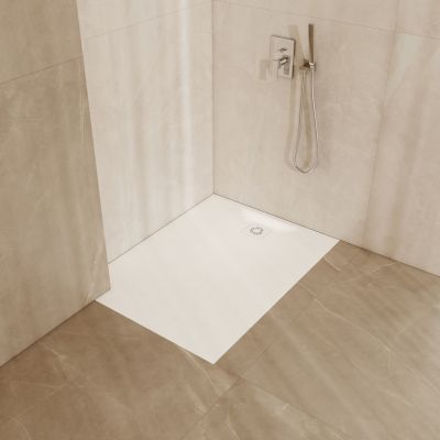 Schedline Magnific White Stone brodzik prostokątny z maskownicą 100x90 cm biały 3SP.M1K-90100/B/ST-M9/B/ST