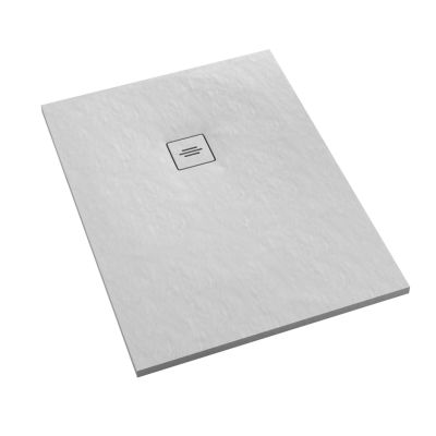 Schedline Protos White Stone brodzik prostokątny z maskownicą 140x80 cm biały 3SP.P1P-80140/B/ST-M1/B/ST