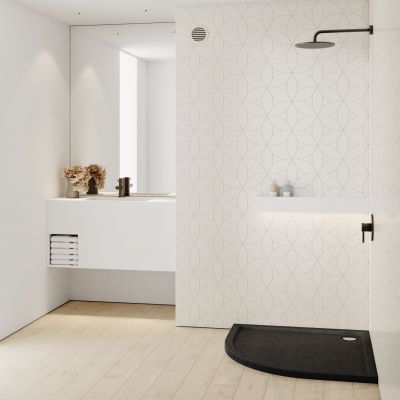 Schedline Sharper Black Stone brodzik 80x80 cm półokrągły czarny 3S.S1O-8080/C/ST