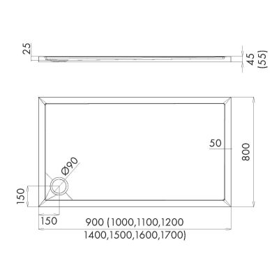 Schedline Sharper brodzik prostokątny 90x90 cm biały 3S.S1P-8090