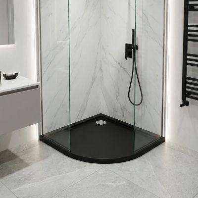 Schedline Sharper Black Mat brodzik półokrągły 80x80 cm czarny 3S.S1O-8080/C/MG