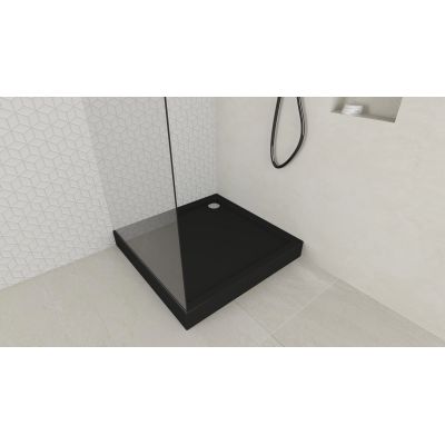 Schedline Favory Plus Black Mat brodzik kwadratowy z syfonem 90x90 cm czarny 3ST.F1K-9090/C/MG