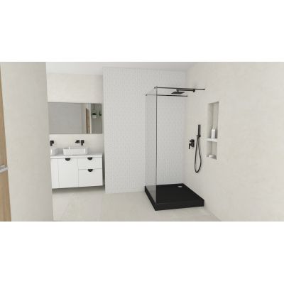 Schedline Favory Plus Black Mat brodzik kwadratowy z syfonem 90x90 cm czarny 3ST.F1K-9090/C/MG