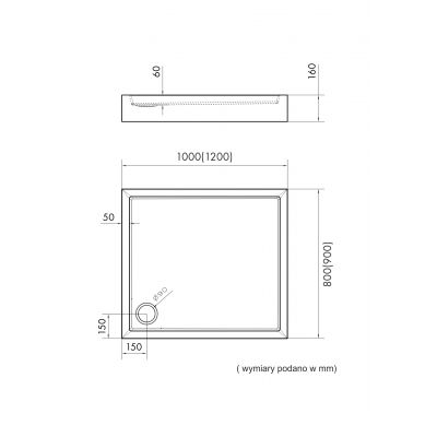 Schedline Favory Plus brodzik 120x90 cm prostokątny biały 3ST.F1P-90120