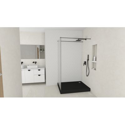 Schedline Favory Plus Black Mat brodzik prostokątny z syfonem 120x90 cm czarny 3ST.F1P-90120/C/MG