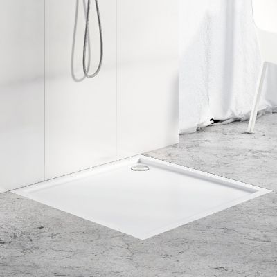 Schedline Estima brodzik kwadratowy 90x90 cm kompozyt Stonicryl biały 3SP.E2K-9090