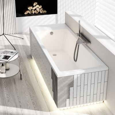 Schedline Milos Set wanna prostokątna 140x70 cm biała 3WSP.M1P-14070