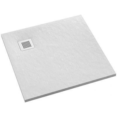 Schedpol Kalait White Stone brodzik 100x100 cm kwadratowy Stonicryl biały 3.3102/B/ST-M2