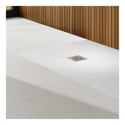 Schedpol Kalait White Stone brodzik prostokątny z maskownicą 100x80 cm biały 3.3106/B/ST-M2