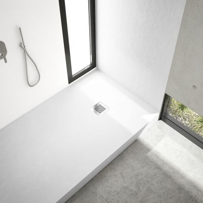 Schedpol New Horizons White Stone brodzik 80x80 cm kwadratowy biały 3.3300/B/ST-M2