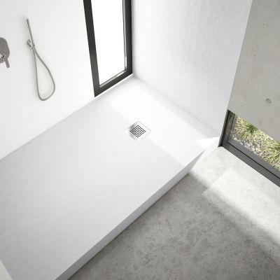 Schedpol New Horizons White Stone brodzik 90x90 cm kwadratowy biały 3.3301/B/ST-M2