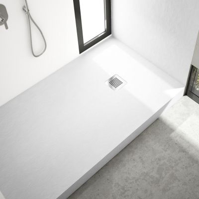 Schedpol New Horizons White Stone brodzik 90x80 cm prostokątny biały 3.3355/B/ST-M2
